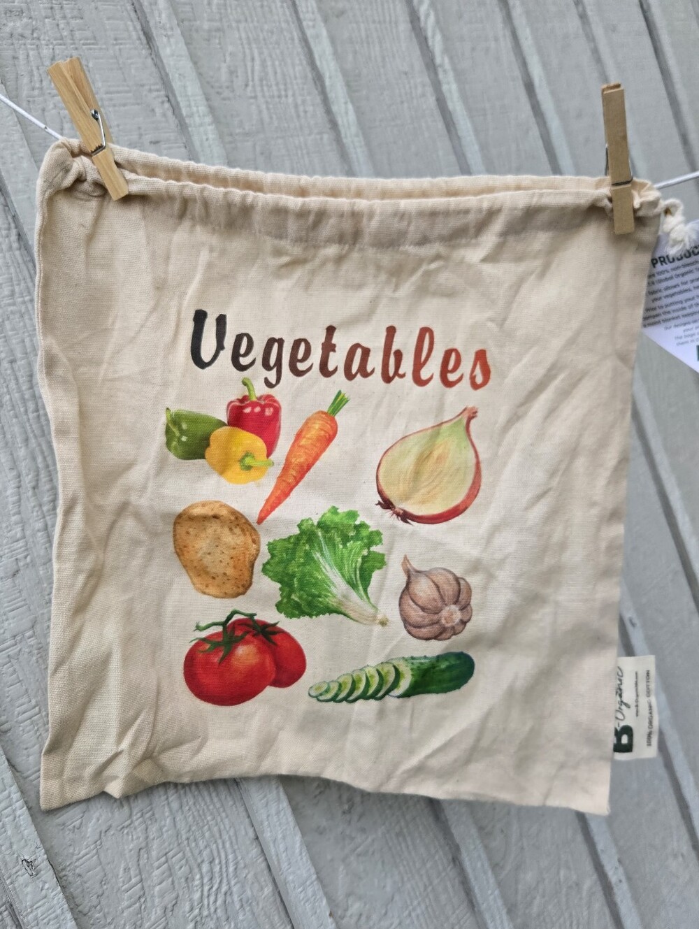 Cottagecore Farmhouse Aesthetic Reusable Produce Bag 14x15 Organic Cotton